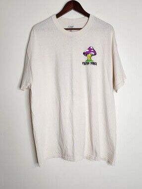 Fresh Vibes Men's Cream Cotton Dopamine Mushroom Skull Graphic T-shirt XL